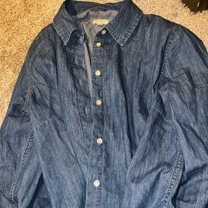 New without tags Talbots large denim, long sleeve button-down
